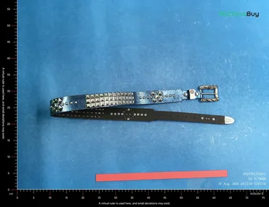 Enfants Riches Deprimes Texas Serenade Studded Leather Belt Blue QC photo