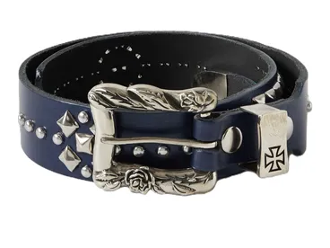 Enfants Riches Deprimes Texas Serenade Studded Leather Belt Blue product photo