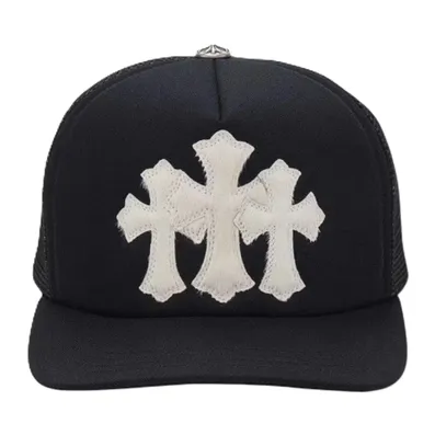 Chrome Hearts Black Triple Cross Patch Trucker Hat product photo