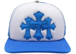 Chrome Hearts Blue Triple Cross Patch Trucker Hat product photo