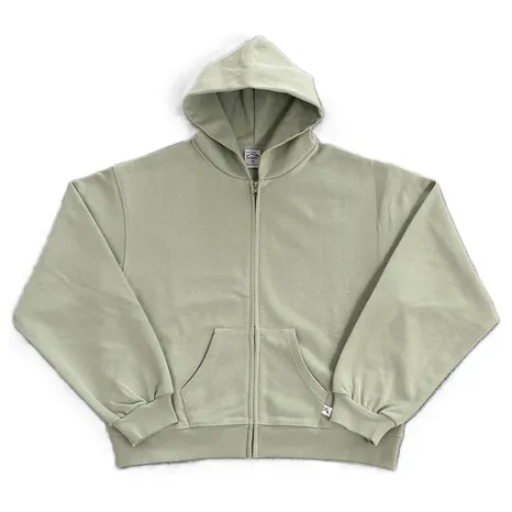 Akimbo Light Green Zip-Up Hoodie product photo