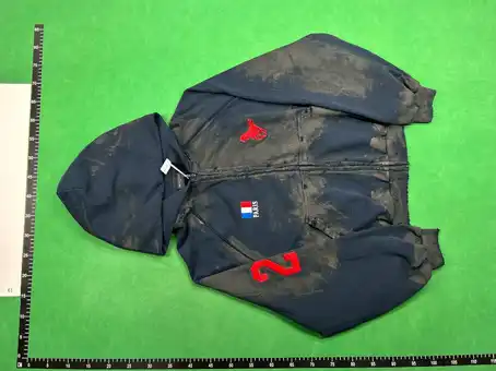 Balenciaga Dirty Blue Polo Zip-Up Hoodie QC photo