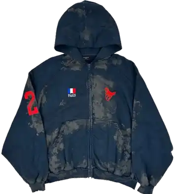 Balenciaga Dirty Blue Polo Zip-Up Hoodie product photo