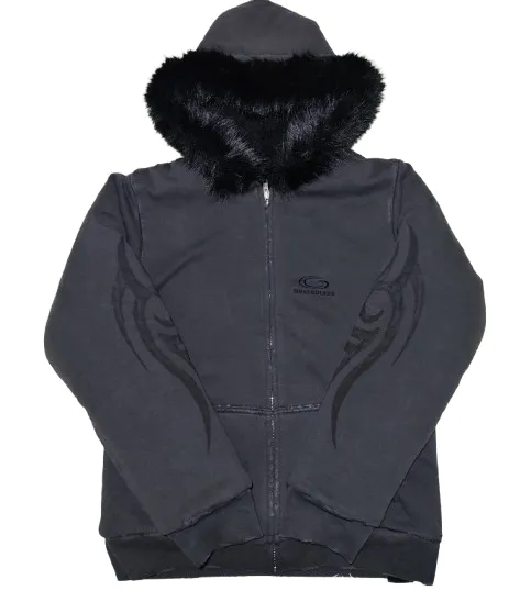 Balenciaga Tribal Fur Zip-Up Hoodie product photo