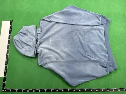 Balenciaga Washed Embroidered Hoodie Blue QC photo