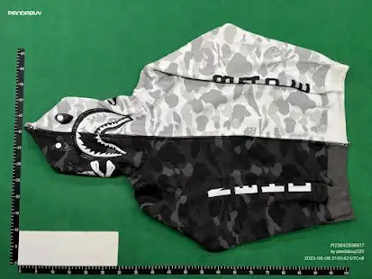 BAPE x Neighborhood Split Camo Shark Full Zip Hoodie QC photo