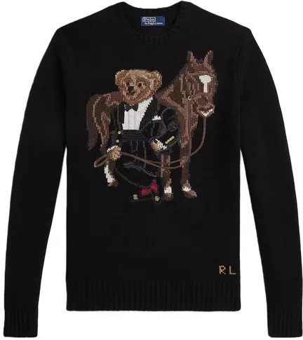 Polo Ralph Lauren Tuxedo Bear & Horse Wool Sweater product photo