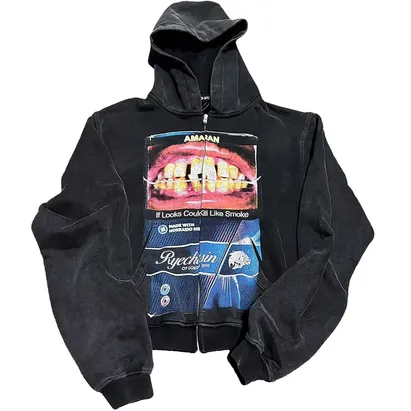 RYE CHASIN Smoking Kills Zip-Up Hoodie product photo