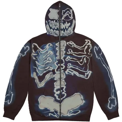 Travis Scott Cactus Jack Fragment Skeleton Graffiti Zip Hoodie product photo