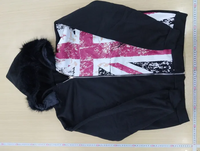 UK Faux Fur Trimmed Zip Up Hoodie QC photo