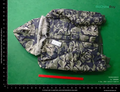 Flee GFN Camo Hooded Faux Fur Jacket QC photo