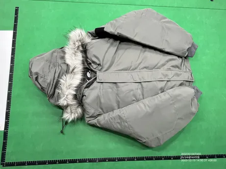 Flee GFN Hooded Faux Fur Parka Jacket Grey QC photo