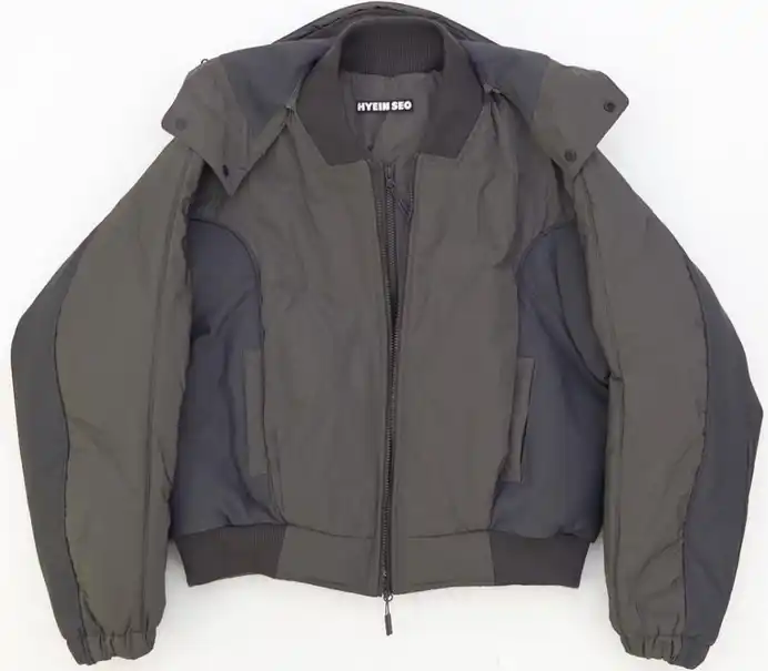 Hyein Seo Hooded Bomber Jacket Grey product photo