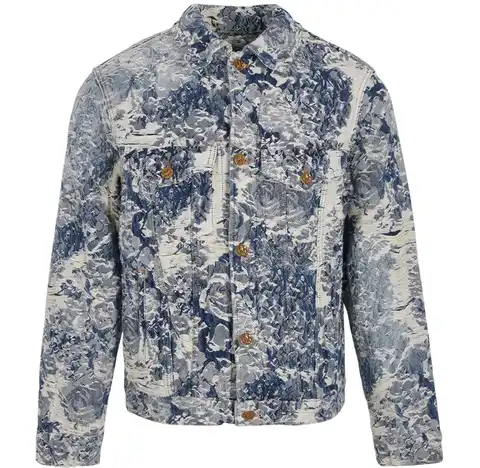 Louis Vuitton Distressed Floral Denim Jacket product photo