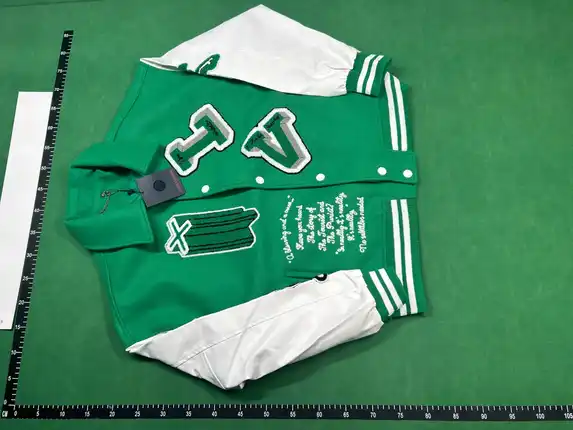Louis Vuitton Green Varsity Jacket QC photo