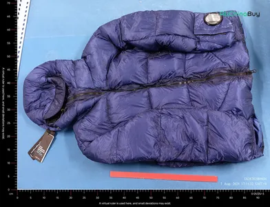 Palace x C.P. Company Puffer Jacket Bright Cobalt QC photo