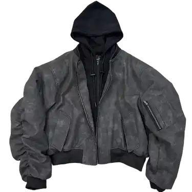 PopProject Hoodie Bomber Jacket Grey product photo