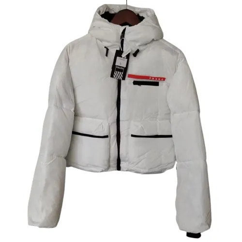 Prada Cropped Puffer Down Jacket White product photo