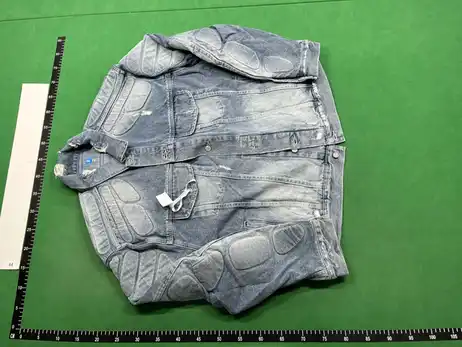 Yeezy Gap Padded Denim Jacket Blue QC photo