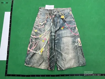 Acne Studios Candy Keychain Print Denim Shorts QC photo