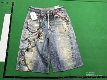 Acne Studios Keychain Print Denim Shorts QC photo