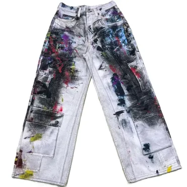 Acne Studios White Multi Color Splat Jeans product photo