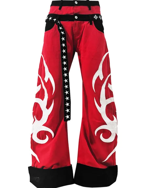 DETW Red Baggy Tribal Pants product photo