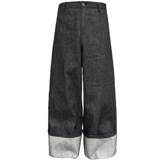 JCAESAR Baggy Cuffed Raw Denim Jeans product photo
