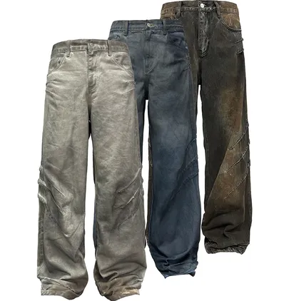 JCAESAR Scratched Baggy Jeans (3 Variants) product photo