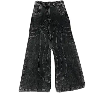 No Faith Studios Heavy Wave Denim Black Jeans product photo