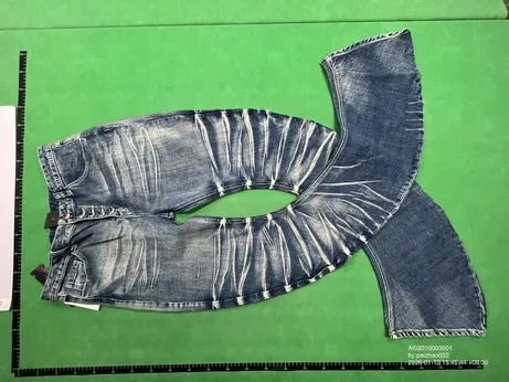noEmosen Rippled Cracked Washed Scimitar Jeans Blue QC photo