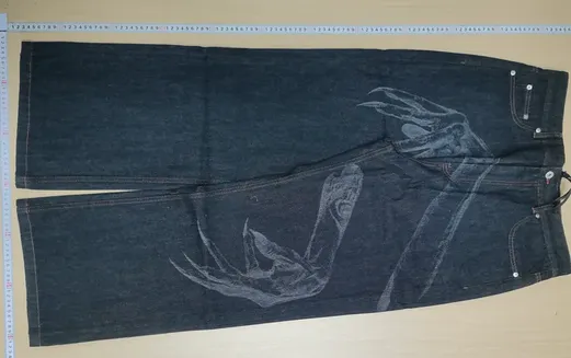 WANNA LAB Red Stitching Raw Denim Pants QC photo