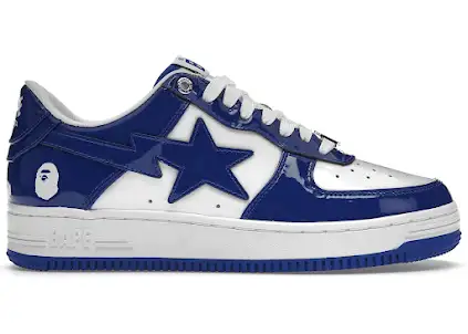 A Bathing Ape Bape Sta Patent Leather White Blue product photo
