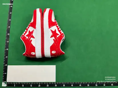 A Bathing Ape Bape Sta Patent Leather White Red QC photo
