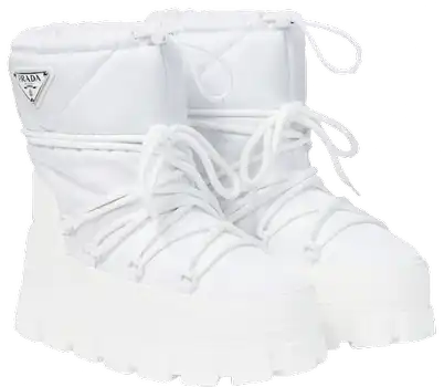 Prada Monolith Padded Nylon White Snow Boots product photo