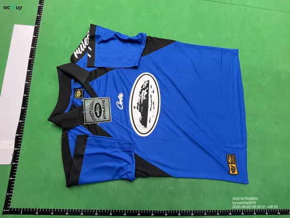 Corteiz Alcatraz Football Jersey Blue QC photo