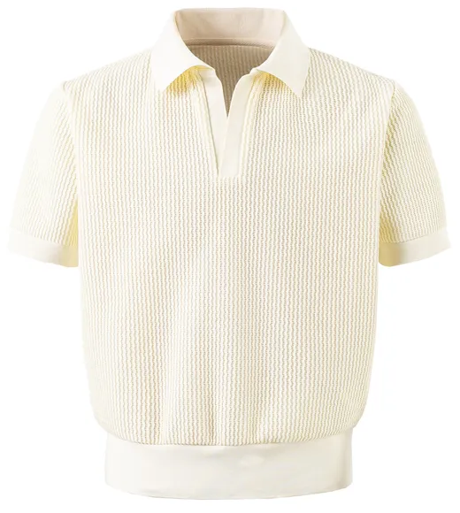 DP Paradis Waffle Pattern Polo Cream product photo