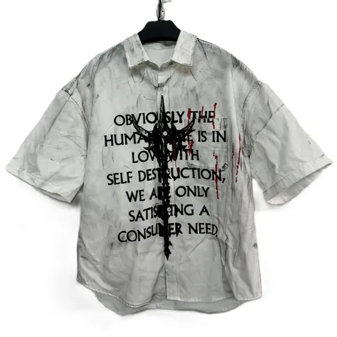 Hell System Distressed Short Sleeve Shirt product photo
