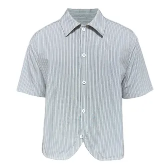 JCAESAR Striped Short Sleeve Button Up Shirt product photo