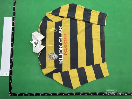 KLICK CLAK Yellow Striped Long Sleeve Polo QC photo