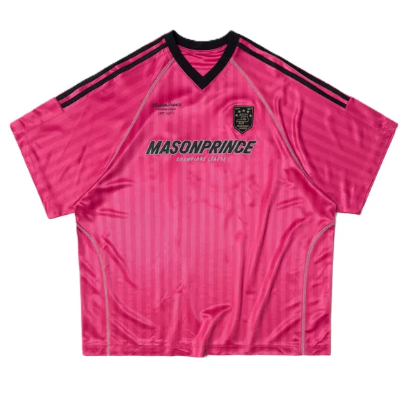 MASONPRINCE Pink Striped Football Jersey product photo