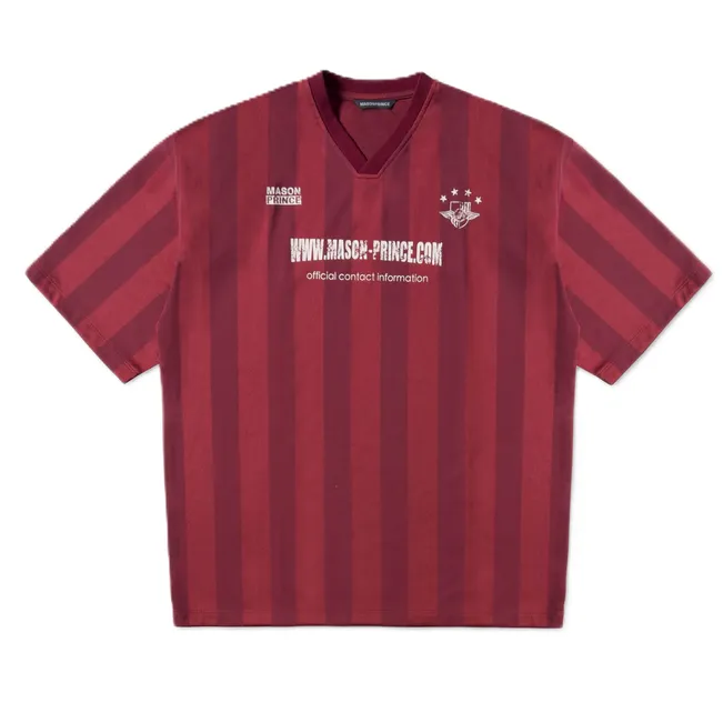 MASONPRINCE Red Striped Football Jersey product photo
