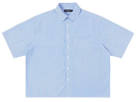 Union Kingdom Boxy Fit Button Up Shirt Light Blue product photo