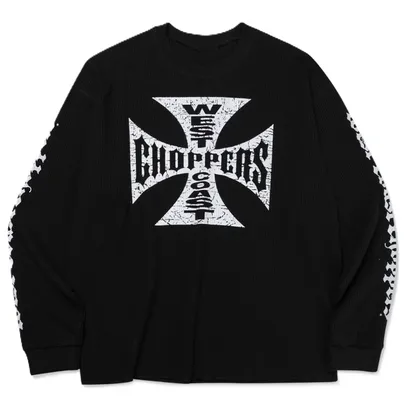 West Coast Choppers Black Waffle Long Sleeve Tee product photo